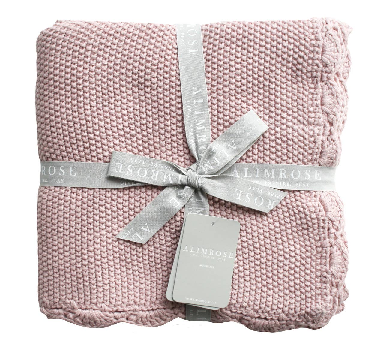 Alimrose - Knit Mini Moss Stitch Blanket Pink