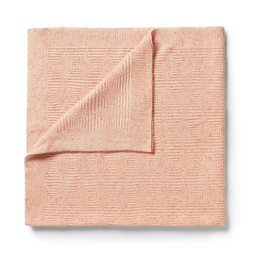 Wilson & Frenchy Knitted Jacquard Blanket Silver Peony Fleck