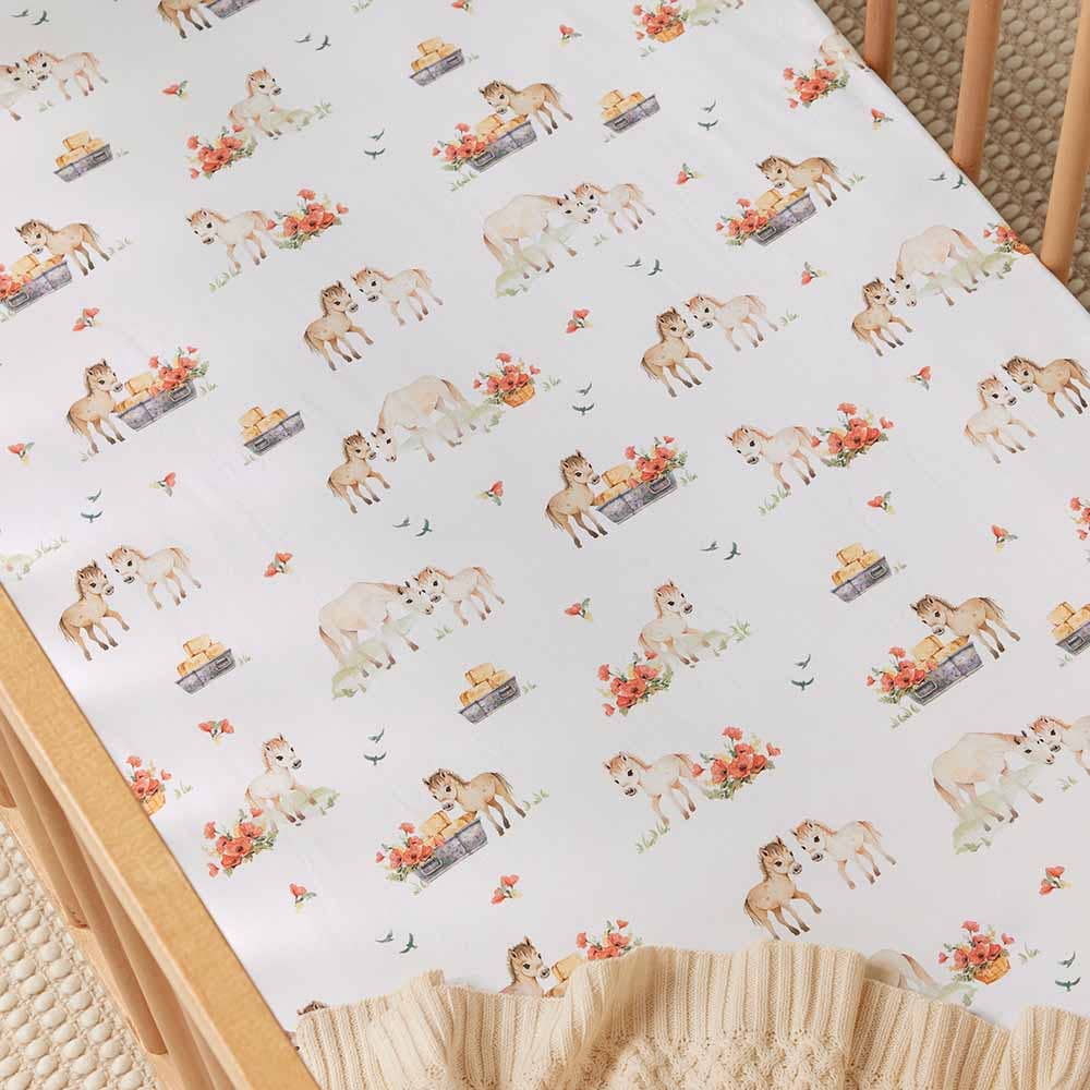 Snuggle Hunny Organic Fitted Cot Sheet | Pony Pals