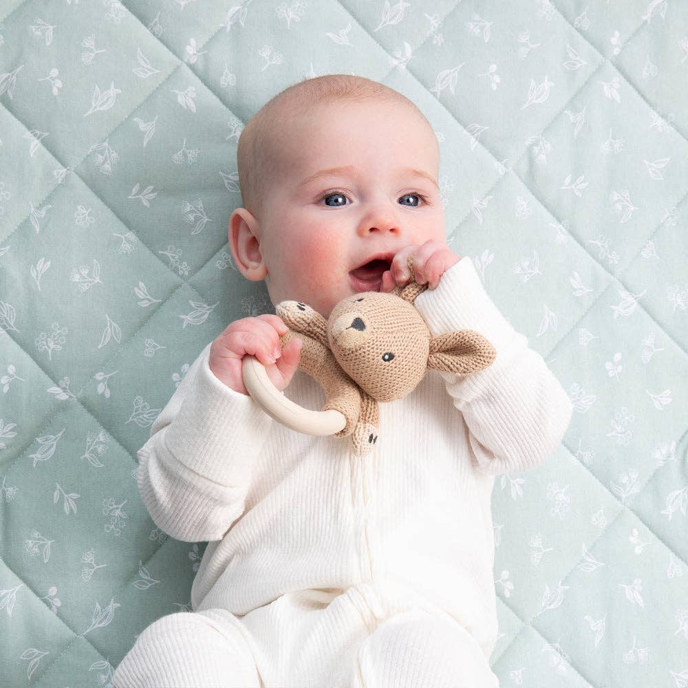 Living Textiles - Ring Rattle - Kangaroo