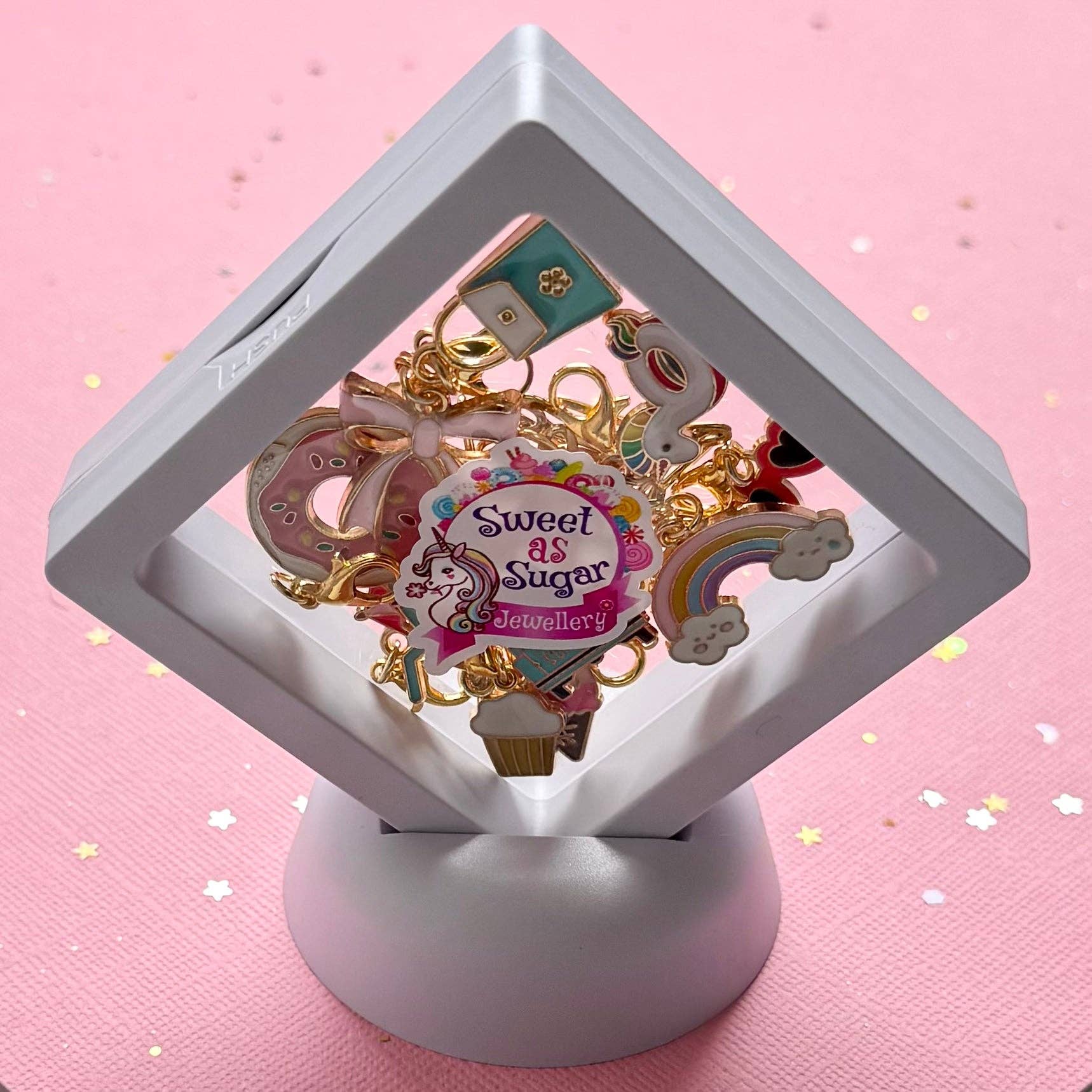 Sweet As Sugar Jewellery - Jewellery Making Charm Bracelet DIY Kit With Alloy Enamel Charms