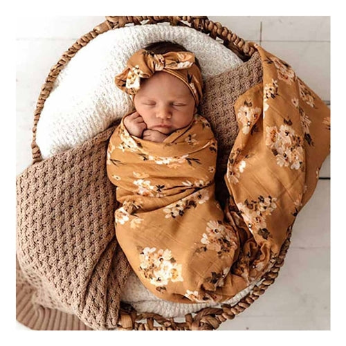 Snuggle Hunny Organic Muslin Wrap Golden Flower