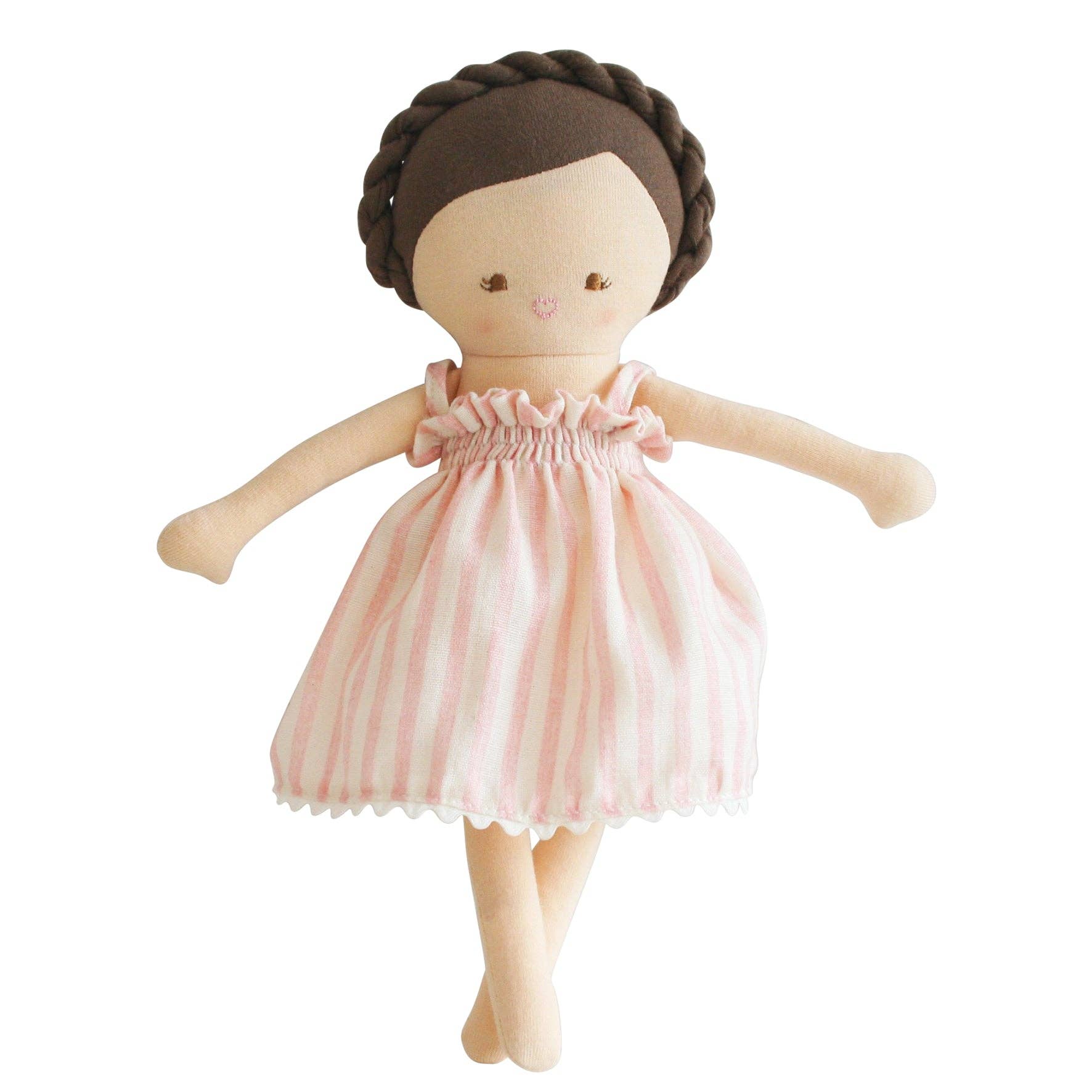Alimrose Baby Daisy Doll 28cm Pink Stripe