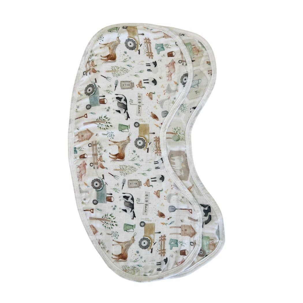 Cuddle Bug & Co - Mini & Me Burp Bib Patchwork Farm & Farm Life