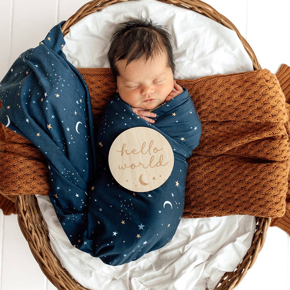 Snuggle Hunny - Starry Night Organic Jersey Wrap & Beanie Set