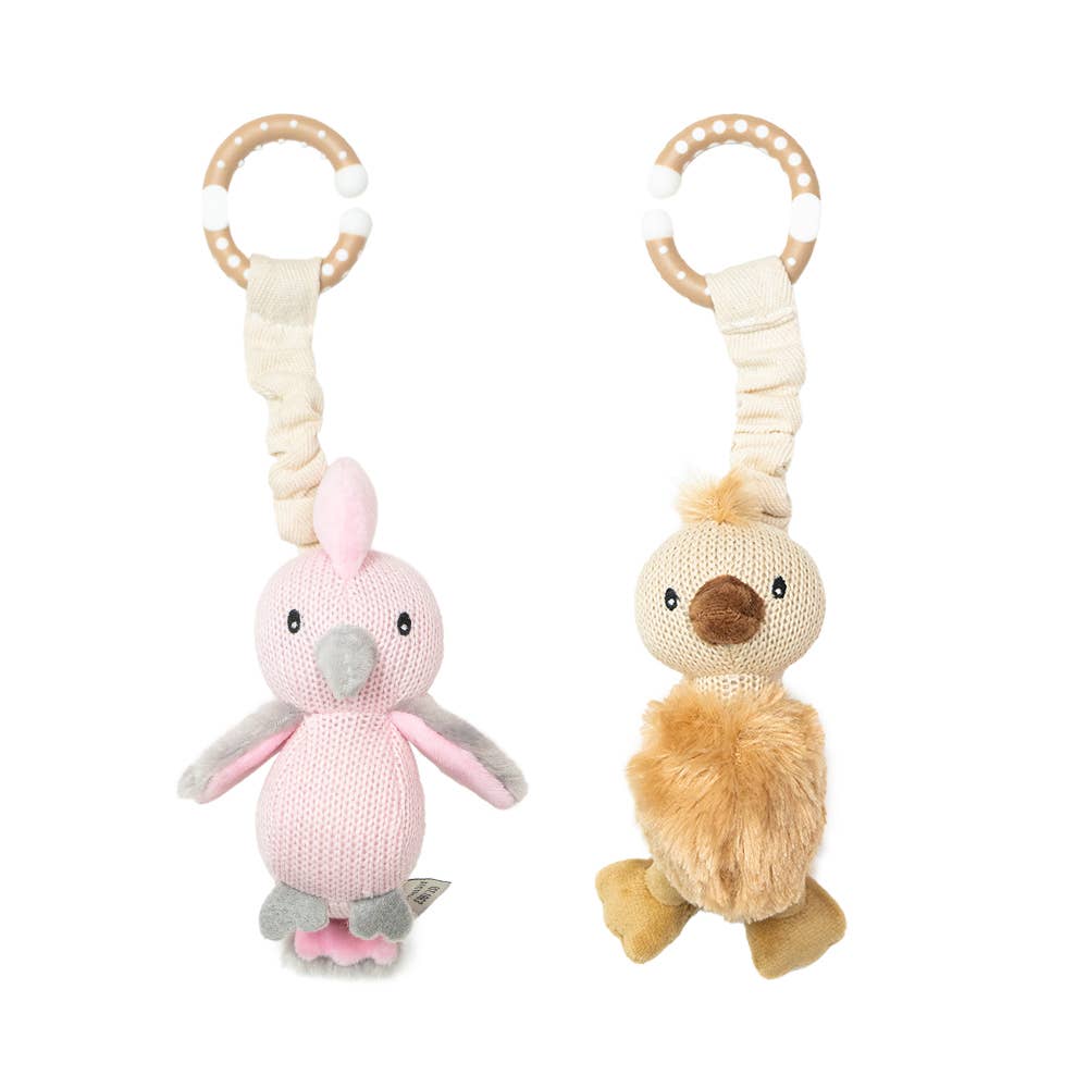 Living Textiles - 2pk Stroller Toy - Galah & Emu