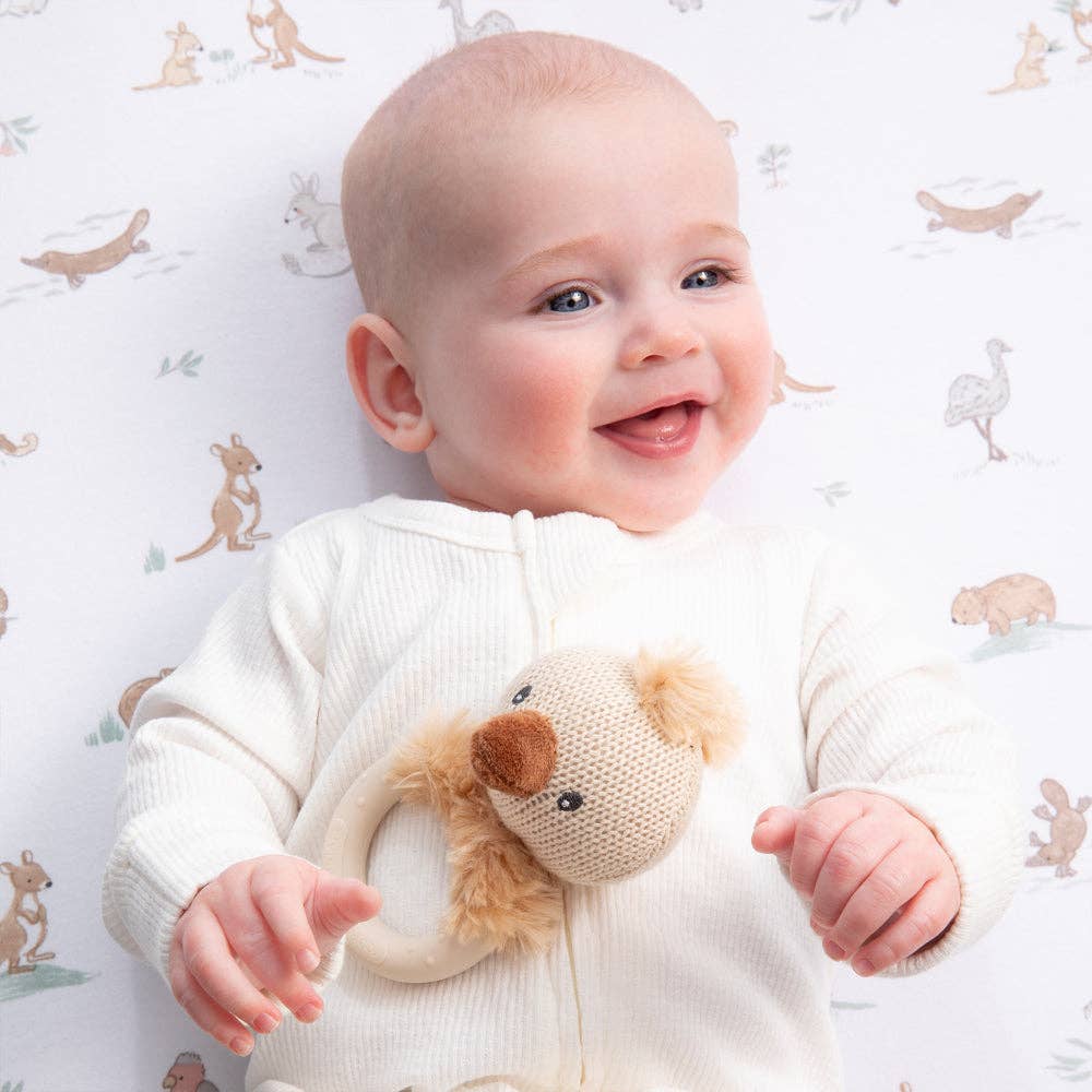 Living Textiles - Ring Rattle - Emu