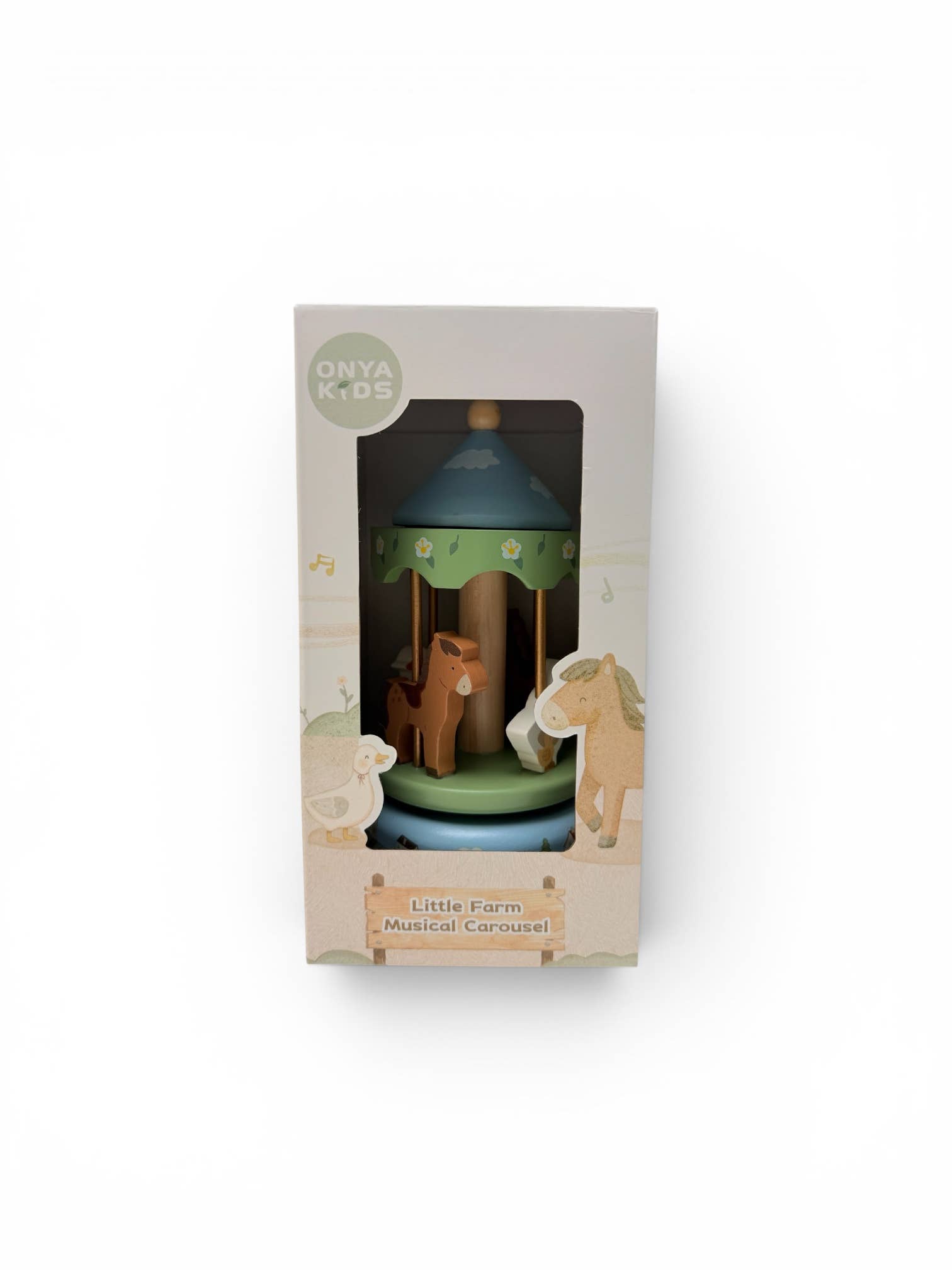 ToysLink - Onya Kids Wooden Farm Carousel Music Box