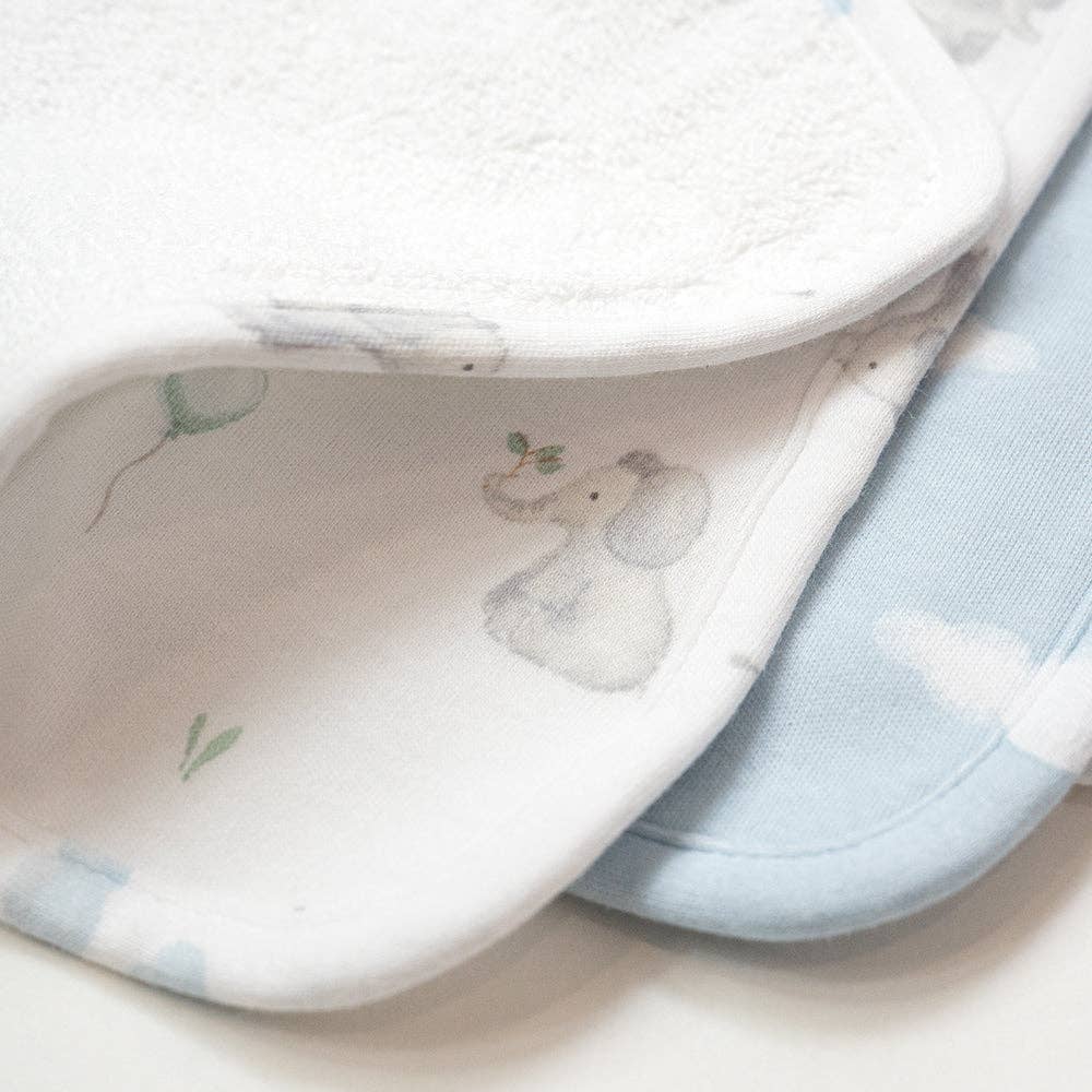 Living Textiles - 3 Pack Organic Wash Cloths - Elephant Playtime