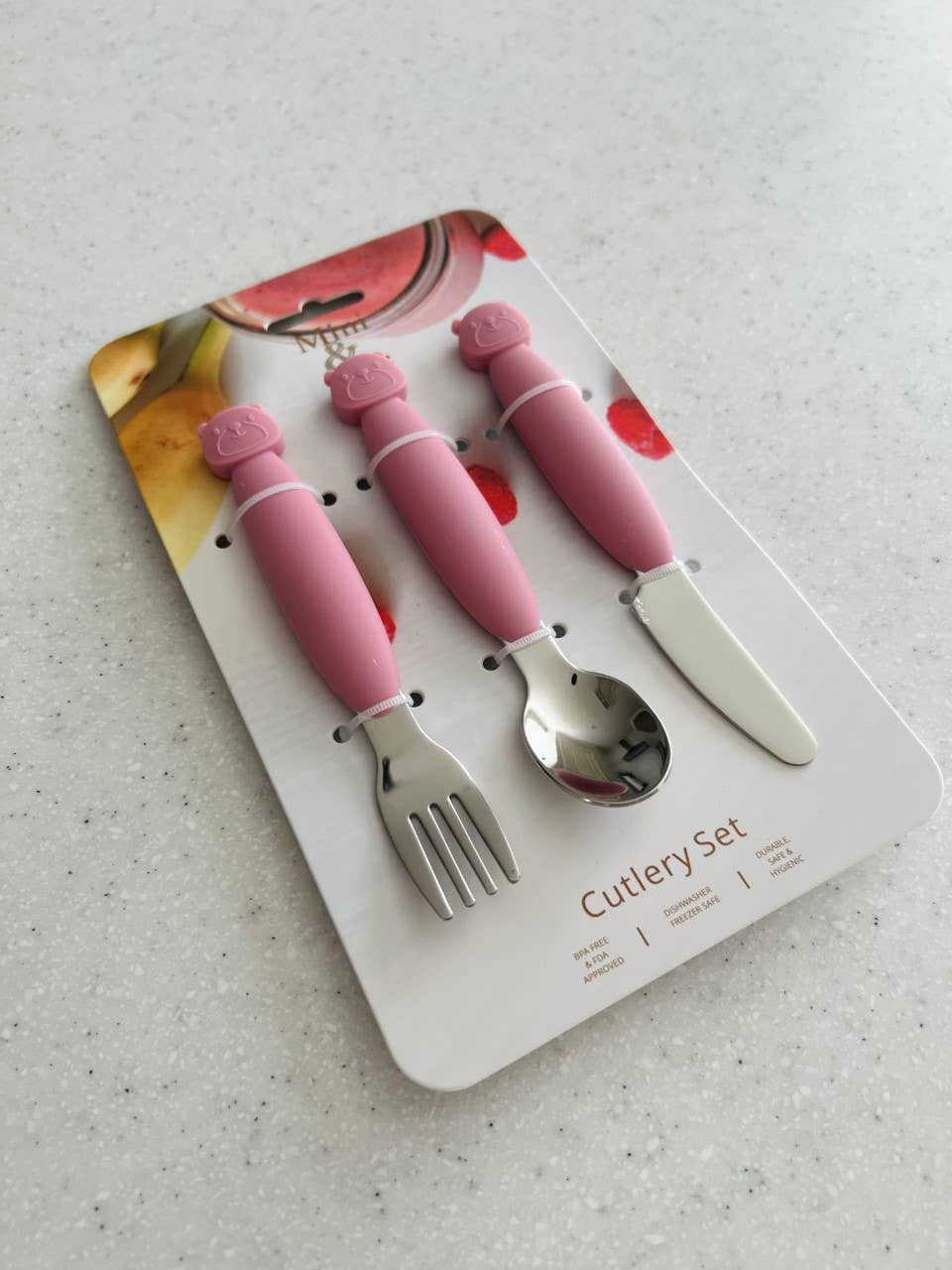 Cuddle Bug & Co | Mini & Me Metal Cutlery Set | Guava