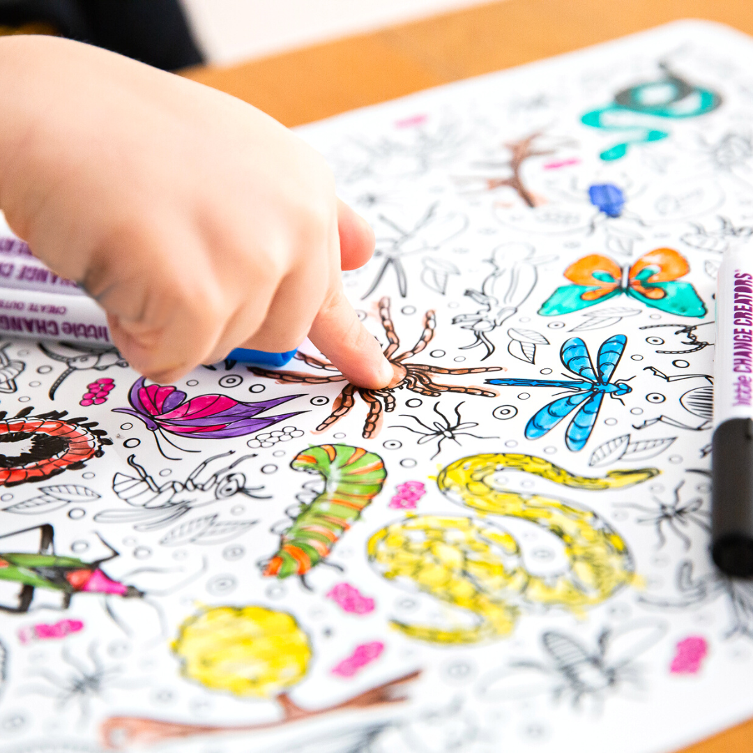 Little Change Creators | CRAWLIES | Re-FUN-able™ Reusable Colouring + Doodle Mat
