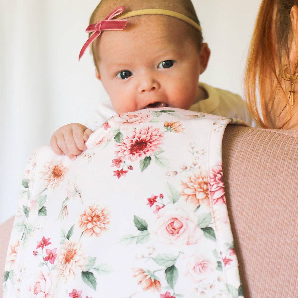 Snuggle Hunny - Birds & Blooms Organic Cotton Burp Cloth