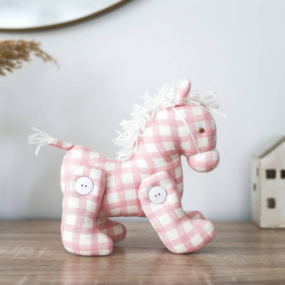 Alimrose Jointed Pony | Pink Check