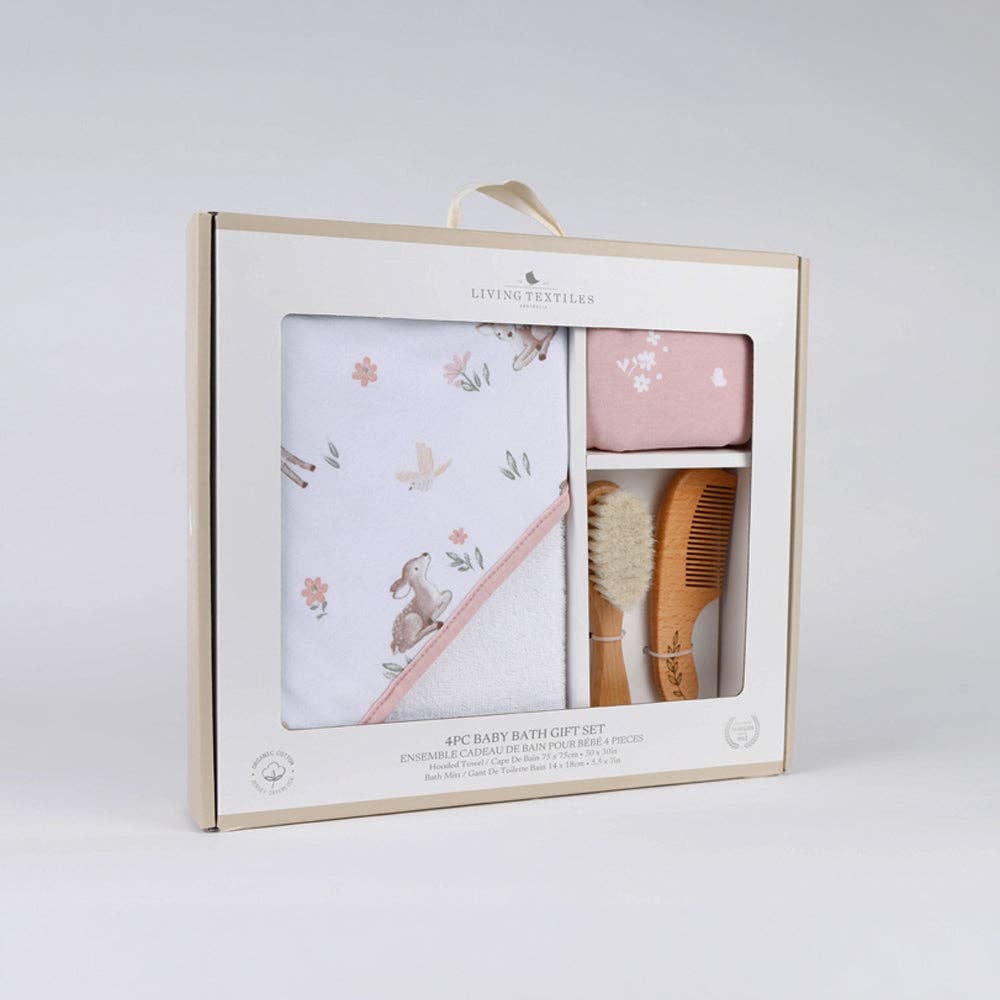 Living Textiles | 4pc Baby Bath Gift Set Fawn Fables