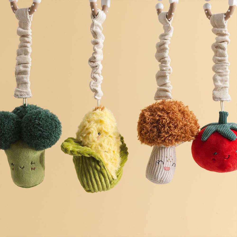 Living Textiles | 2 Pack Mini Market Brunch Stroller Toys Broccoli & Tomato