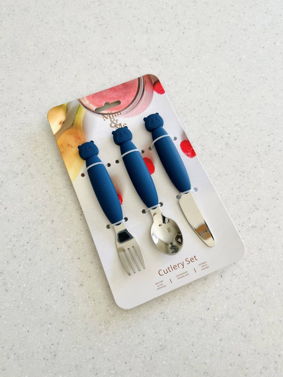 Cuddle Bug & Co | Mini & Me Metal Cutlery Set | Blueberry