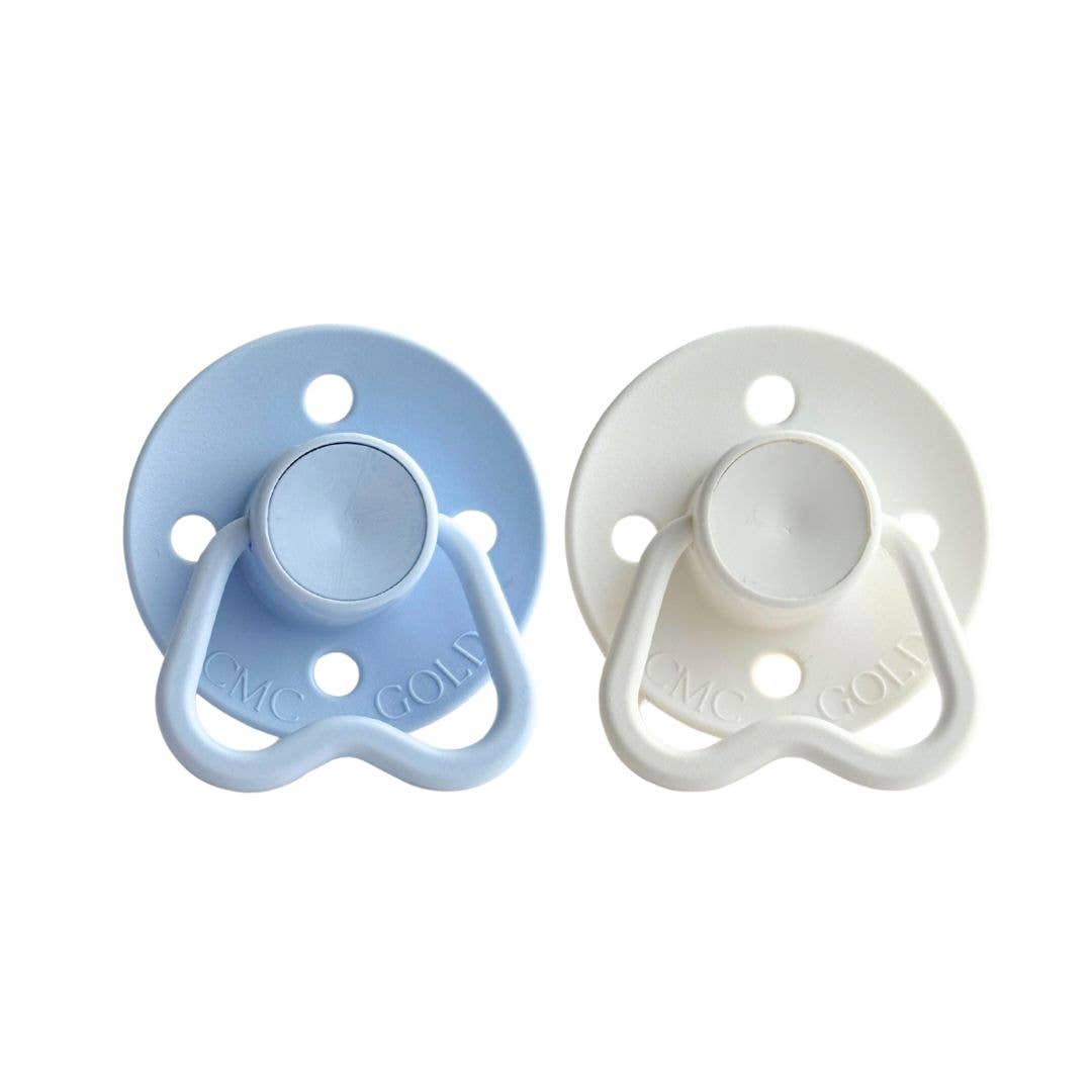 CMC 'Hold Me' Dummies Baby Blue + White: Size 2