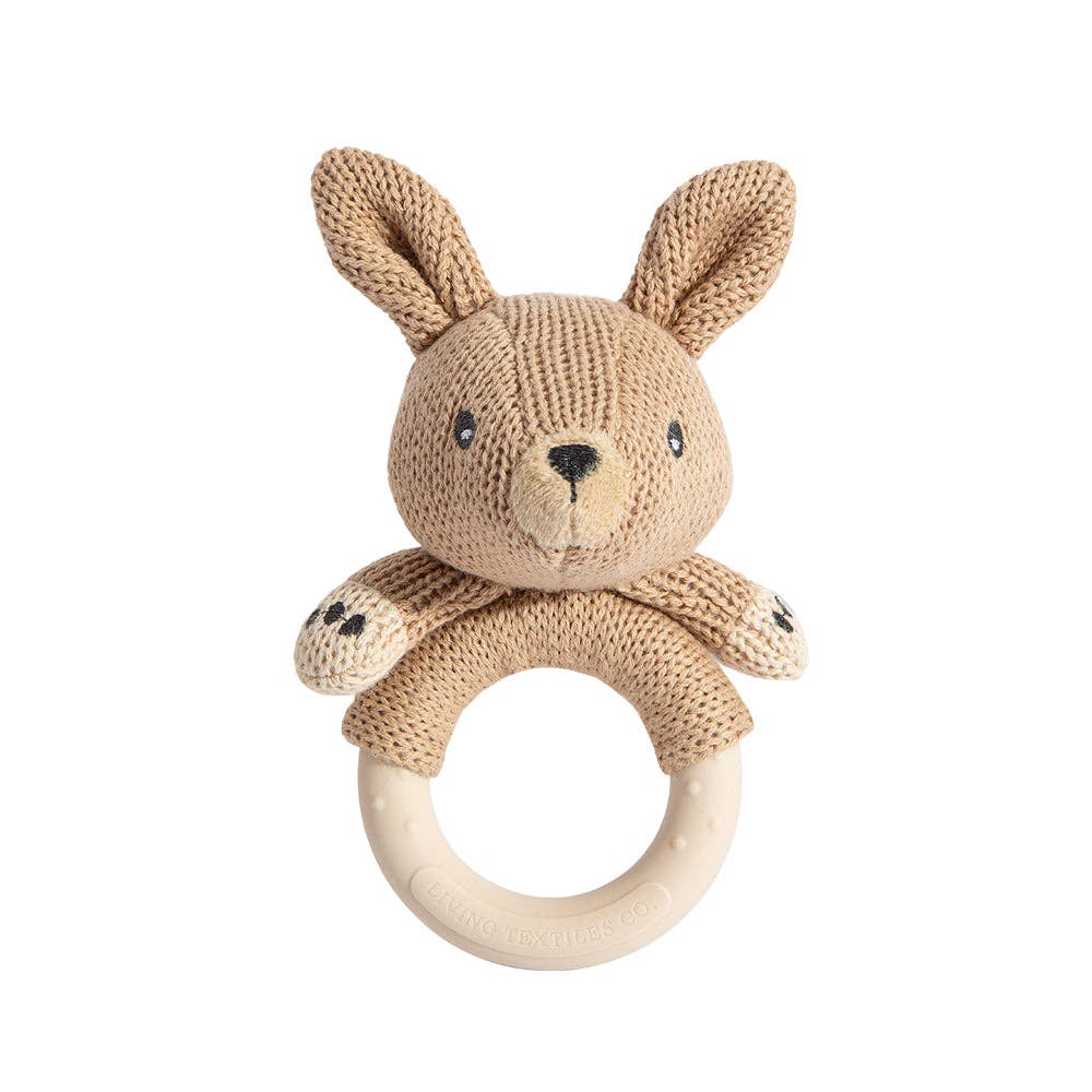 Living Textiles - Ring Rattle - Kangaroo