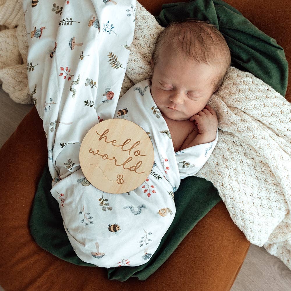 Snuggle Hunny | Organic Jersey Wrap & Beanie Set | Garden Friends