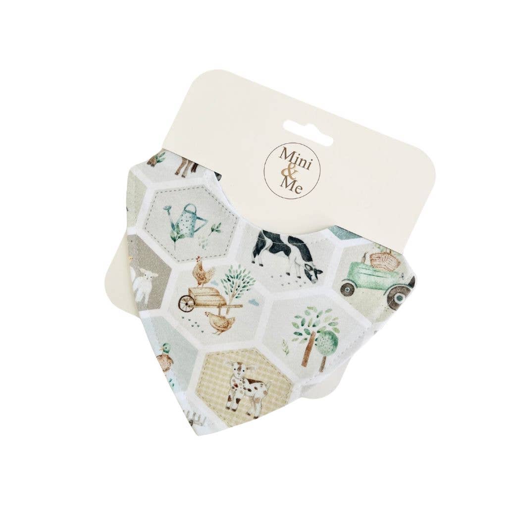 Cuddle Bug & Co - Mini & Me Waterproof Dribble Bib Patchwork Farm
