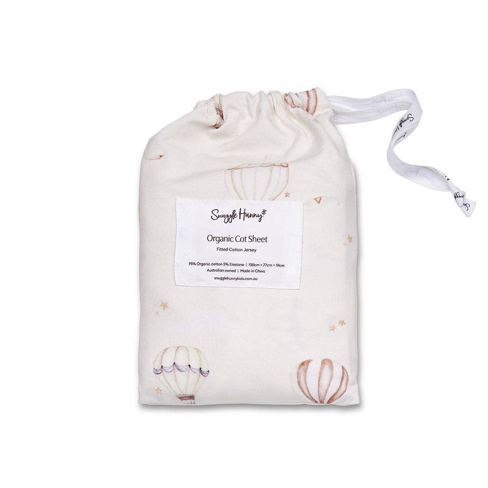 Snuggle Hunny - Up & Away Organic Fitted Cot Sheet