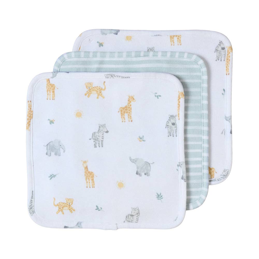 Living Textiles 3 Pack Organic Wash Cloths| Roam & Roar
