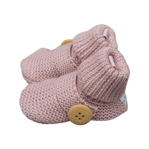 Korango Knitted Button Pink Booties