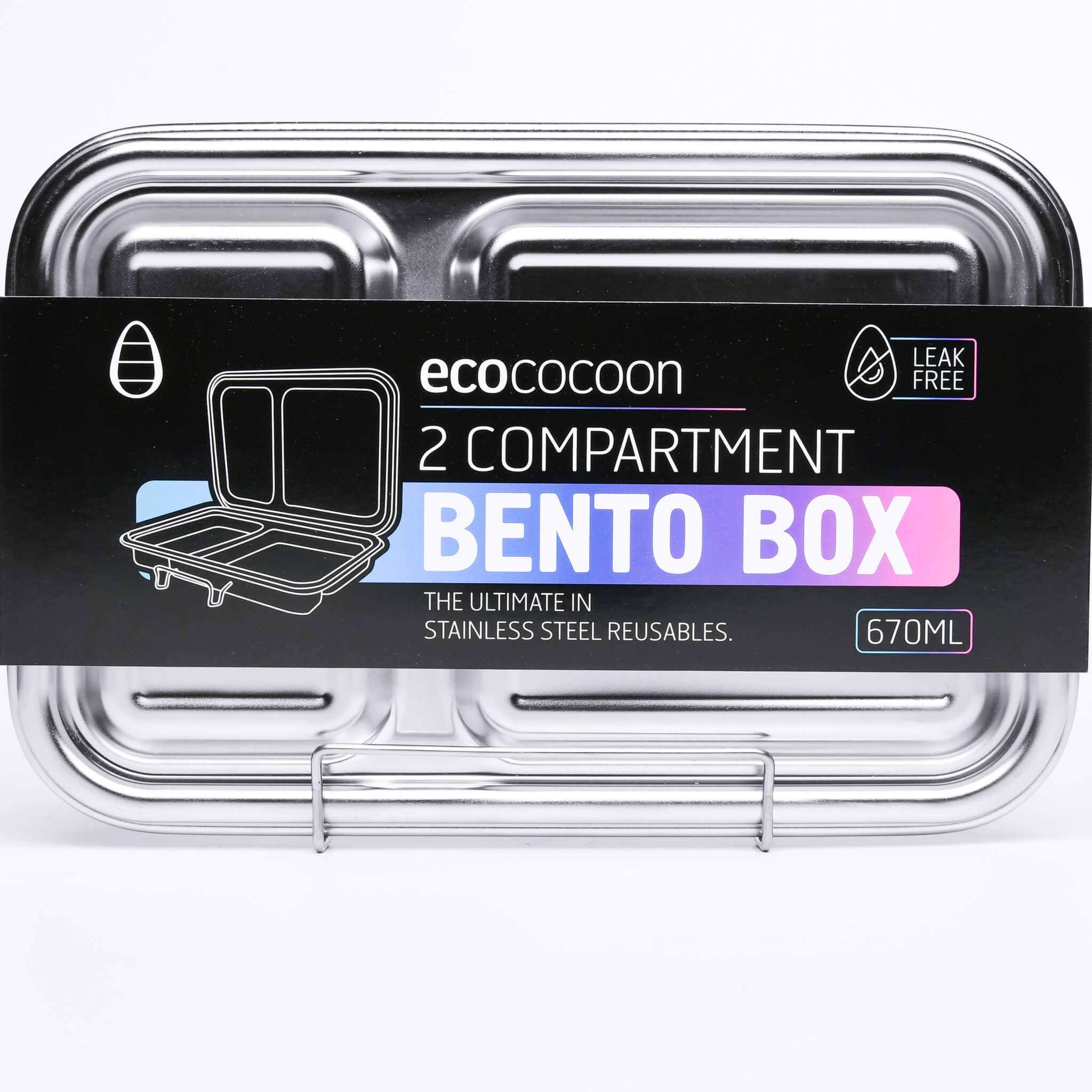 Ecococoon | Bento Box 2 - Stainless Steel - Leak Proof | Blueberry