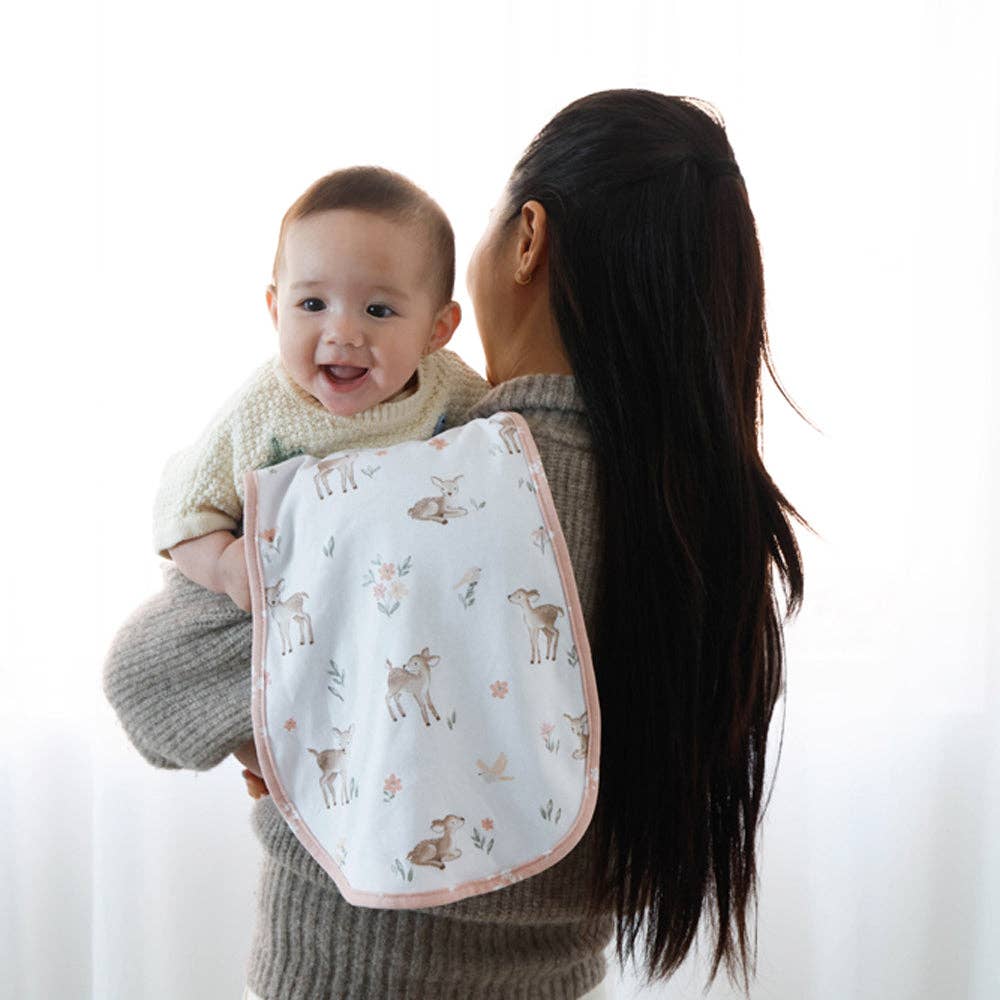 Living Textiles | 2 Pack Organic Burp Cloths Fawn Fables