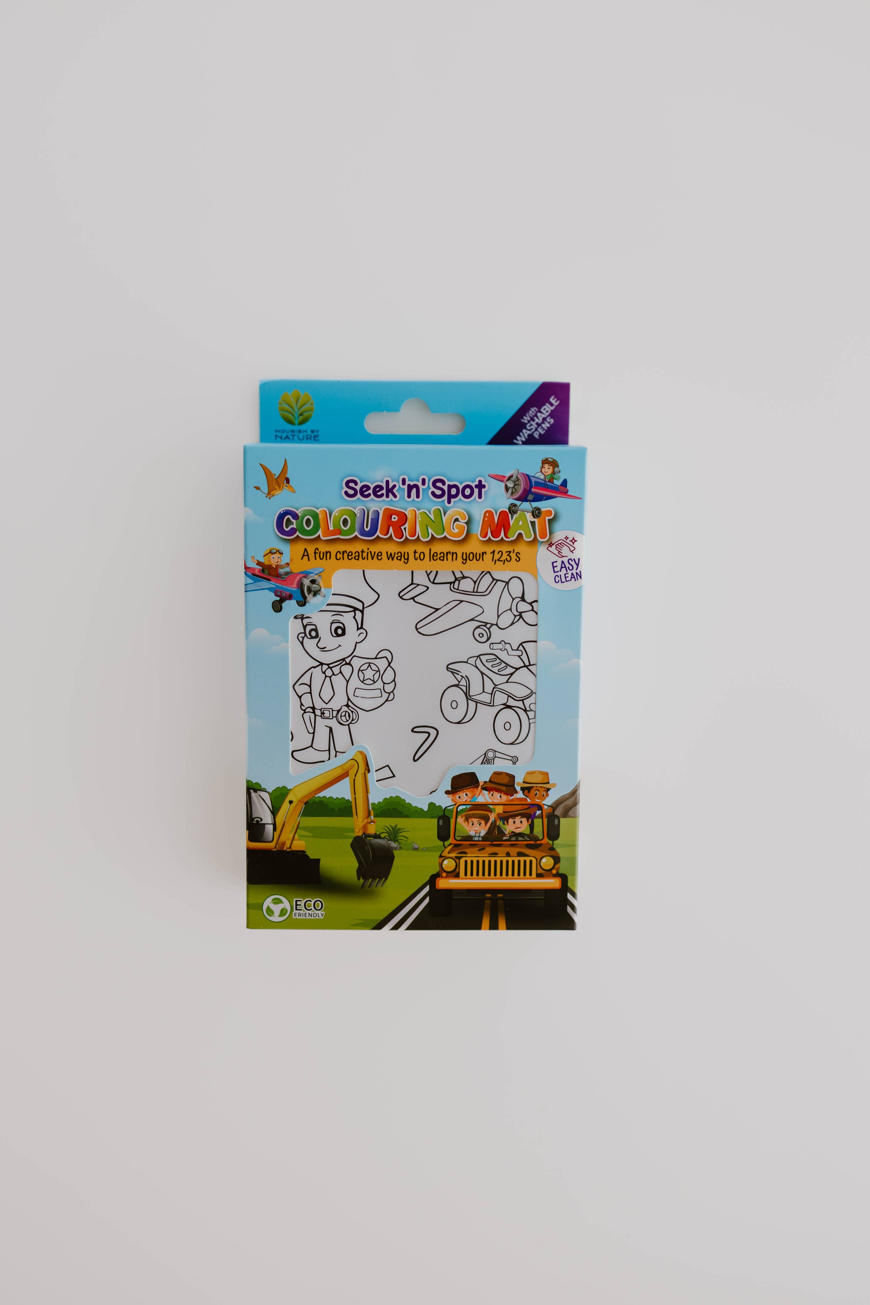Nourish By Nature - Reusable Colouring Mat | Cars and Truck Seek & Spot A3 Silicone