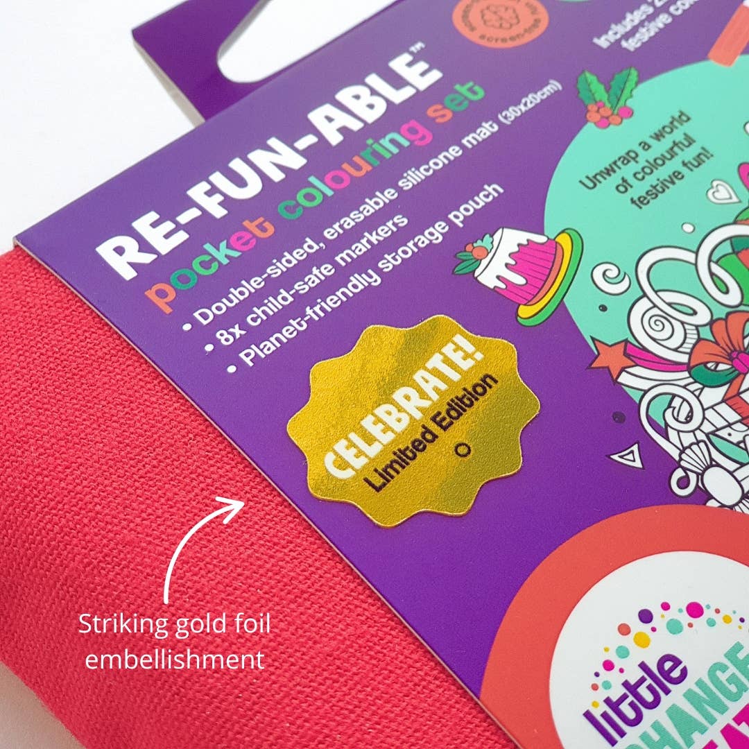 Little Change Creators | CELEBRATE! Reusable Pocket Colouring Set | Christmas Limited Edition
