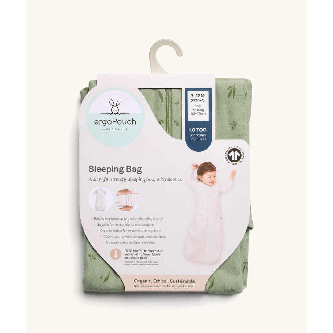ergoPouch | Jersey Sleep Bag Long Sleeve 1.0TOG 3-12mths | Oatmeal Marle