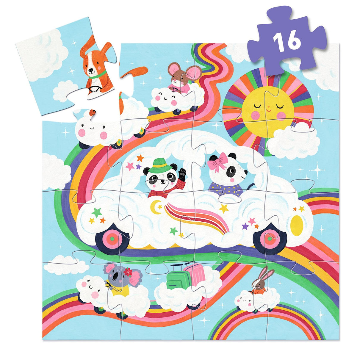 Djeco | Cloud Car Puzzle 16pc
