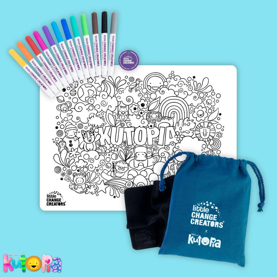 Little Change Creators | KUTOPIA | Re-FUN-able™ Reusable Colouring + Doodle Mat