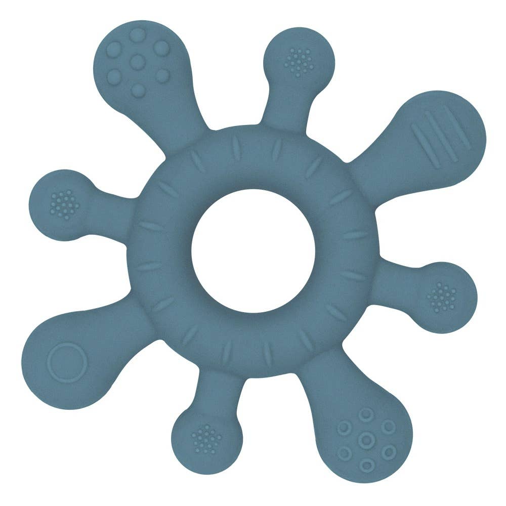 Living Textiles Silicone Splash Teether | Steel Blue