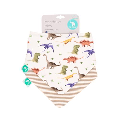 All 4 Ella Bandana Bibs Dino 2pk