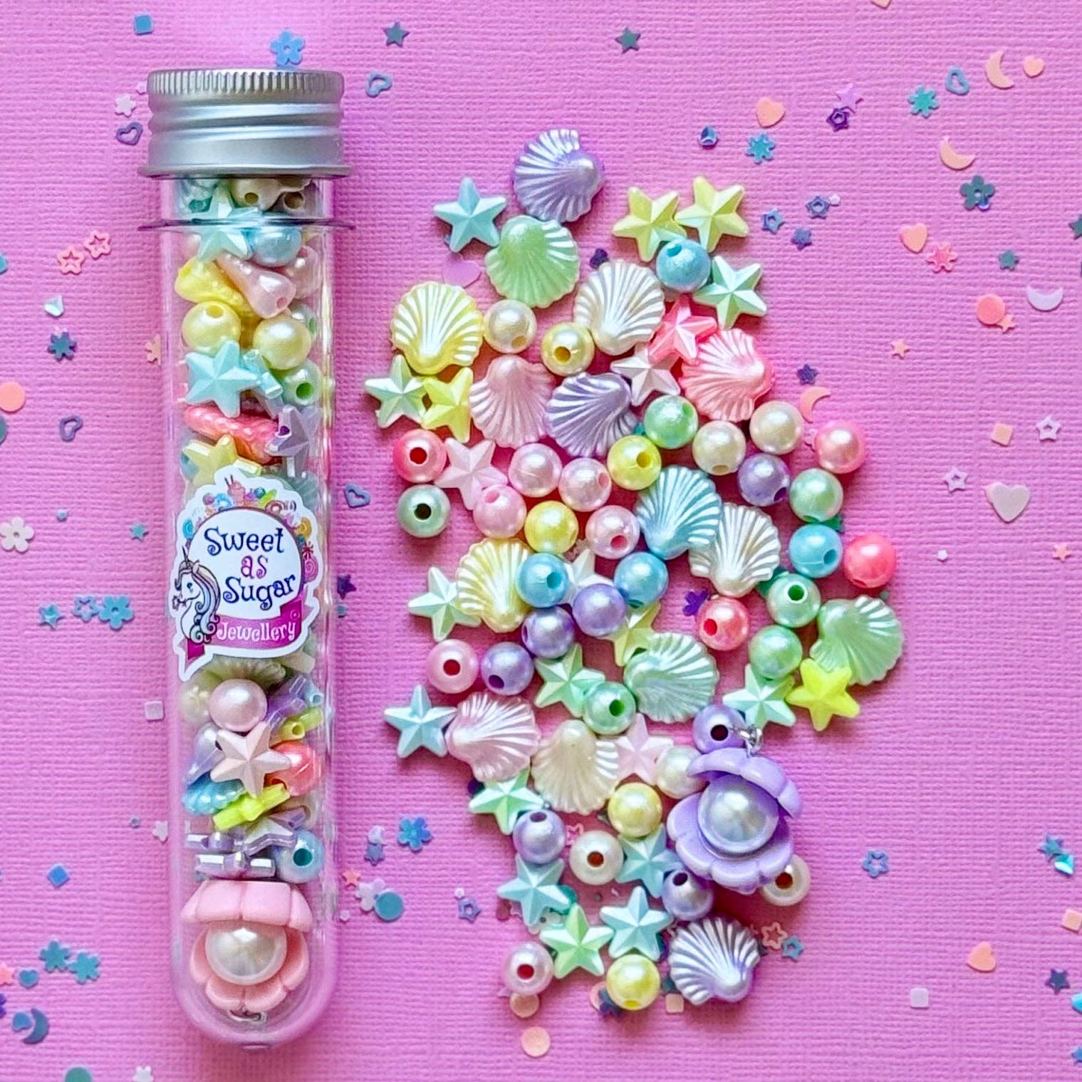 Sweet As Sugar Jewellery - Jewellery Making Kits Test Tube Necklace DIY: Seashell