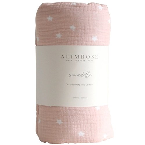 Alimrose Muslin Swaddle Starry Night Pink