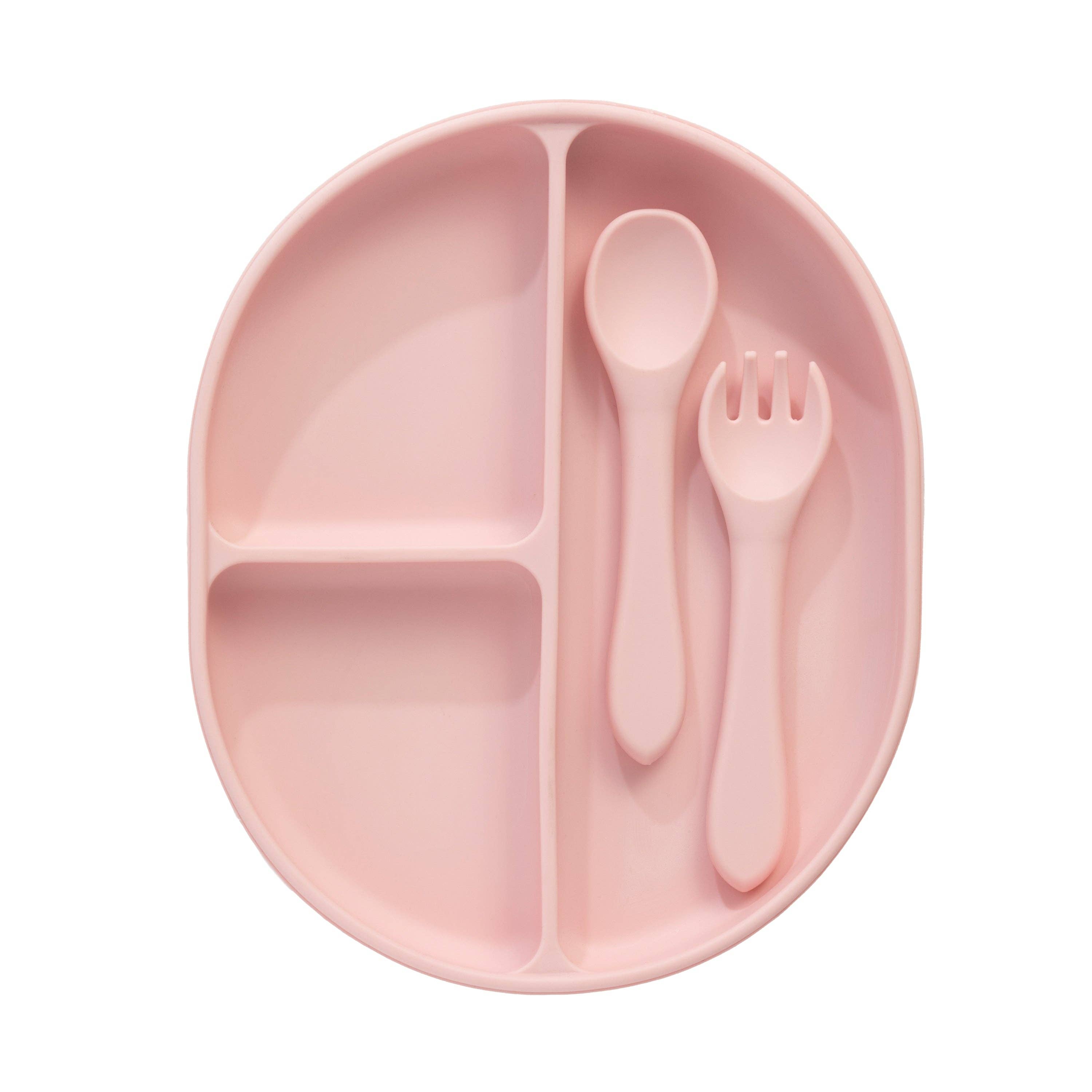 Living Textiles - Silicone Feeding Set- Light Pink