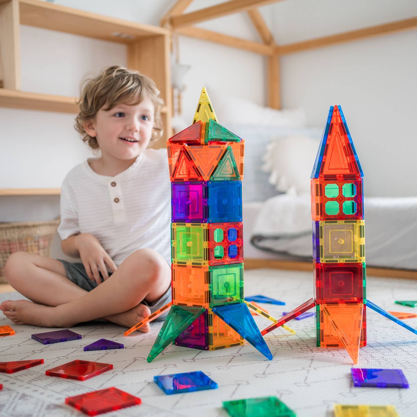 Learn and Grow Toys - Learn & Grow Magnetic Tiles - Builders Pack (110 Pc)