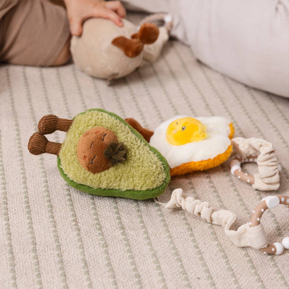 Living Textiles | 2 Pack Mini Market Brunch Stroller Toys Avocado & Egg on Toast