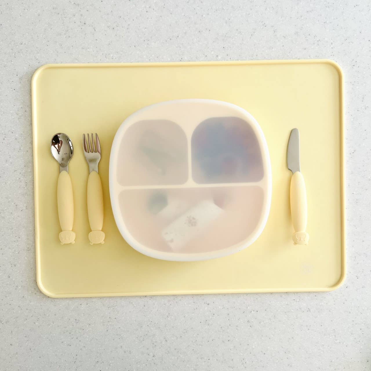 Cuddle Bug & Co | Mini & Me Metal Cutlery Set | Custard