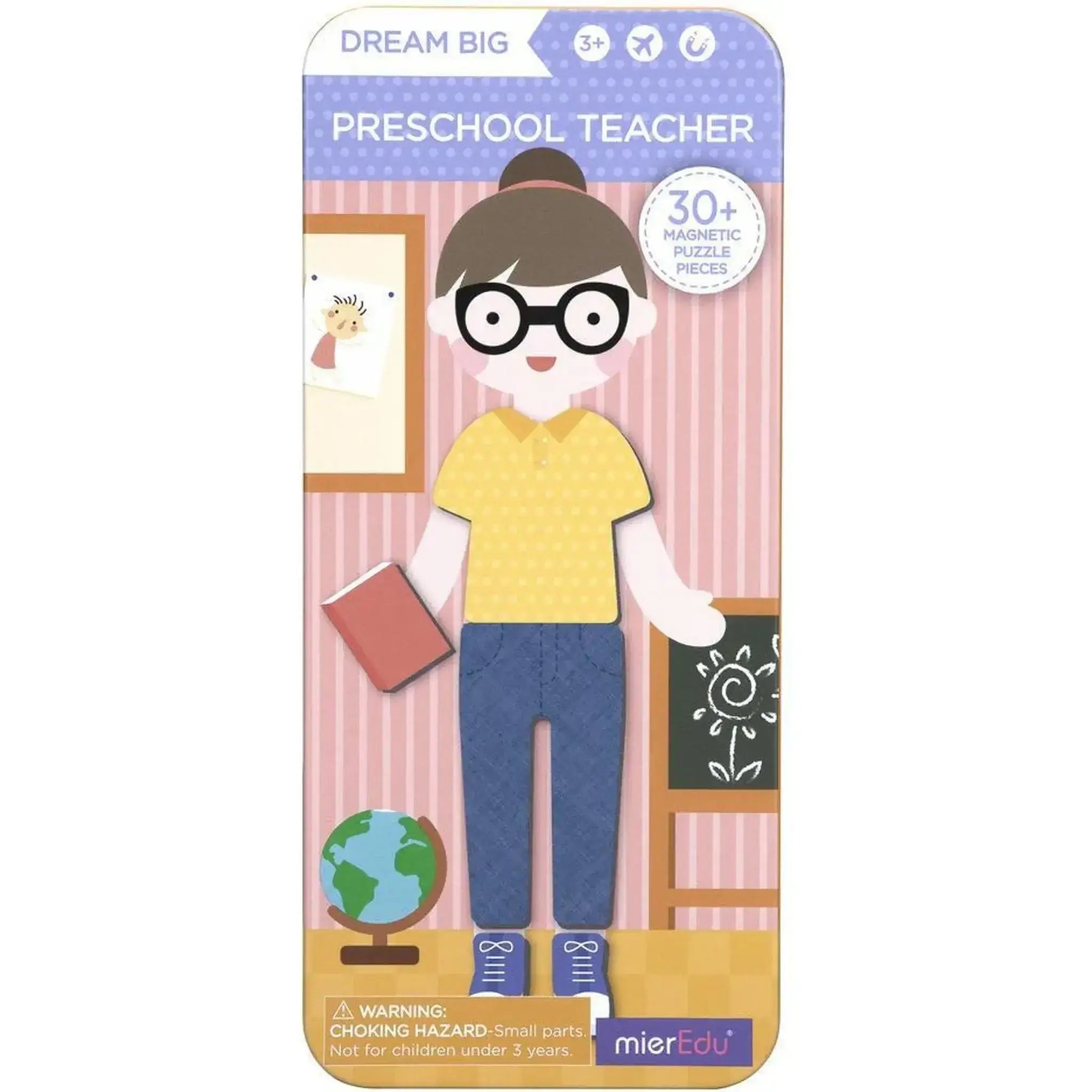 MierEdu Magnetic Puzzle Box – Preschool Teacher edition featuring mix-and-match magnetic dress-up pieces and illustrated backgrounds for imaginative play and storytelling