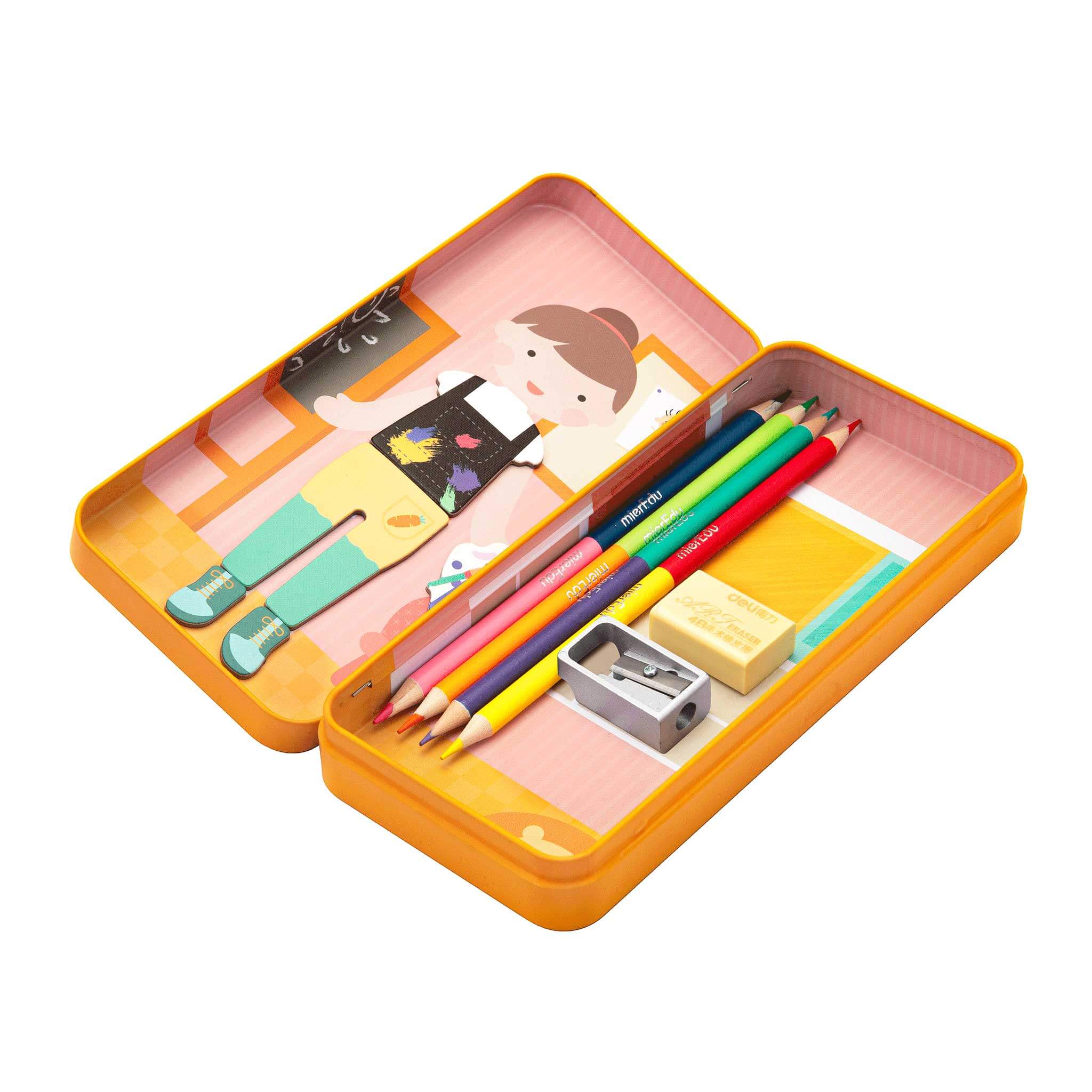 MierEdu Magnetic Puzzle Box – Preschool Teacher edition featuring mix-and-match magnetic dress-up pieces and illustrated backgrounds for imaginative play and storytelling