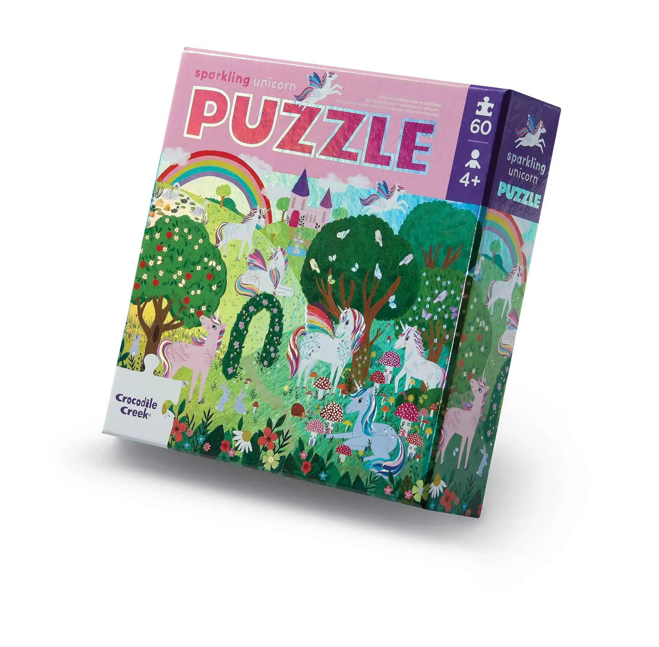 Crocodile Creek Sparkling Unicorn Foil Puzzle 60 piece